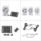 Tragbarer Mini-Solarventilator, Eingebauter 5500MAH Lithium-Akku, weiß