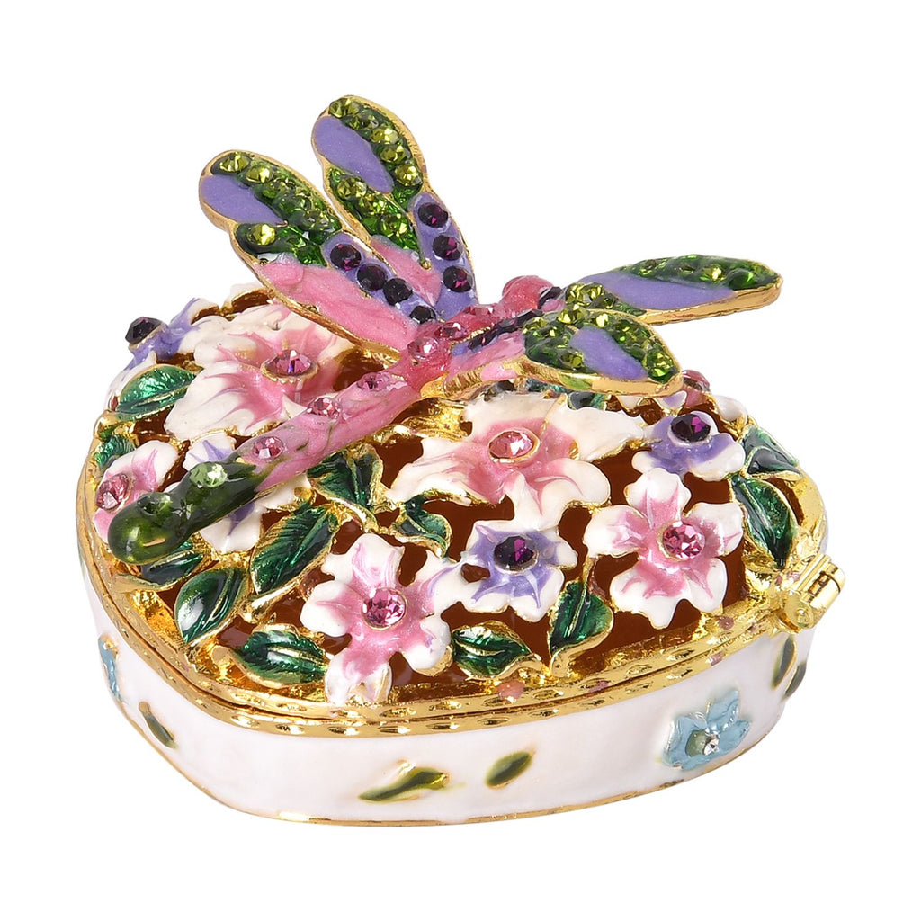 Rosafarbene Libelle Deko Schmuckdose, Größe: 6,8x2x6 cm