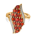 Natürlicher Mosambik Granat Ring, 925 Silber vergoldet, (Größe 17.00), ca. 2.88 ct