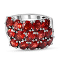 Natürlicher Mosambik Granat Ring, 925 Silber platiniert, (Größe 17.00) ca. 6.39 ct
