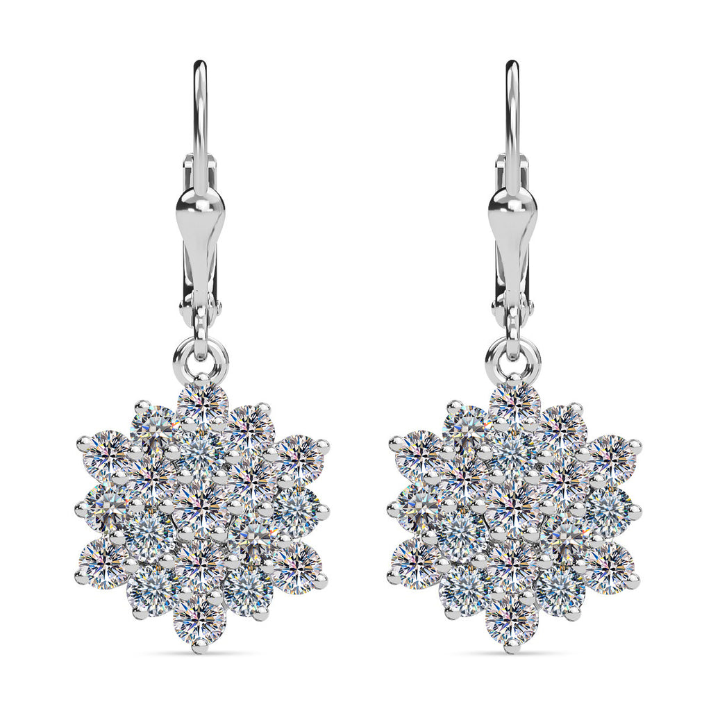 Moissanit Ohrringe, 925 Silber platiniert ca. 2.28 ct