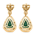 Smaragd-Triplette-Quarz, Natürlicher Chromdiopsid Ohrringe, 925 Silber Gelbgold Vermeil ca. 9.21 ct