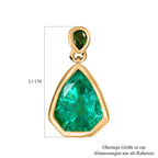 Smaragd-Triplette-Quarz, Natürlicher Chromdiopsid Ohrringe, 925 Silber Gelbgold Vermeil ca. 9.21 ct