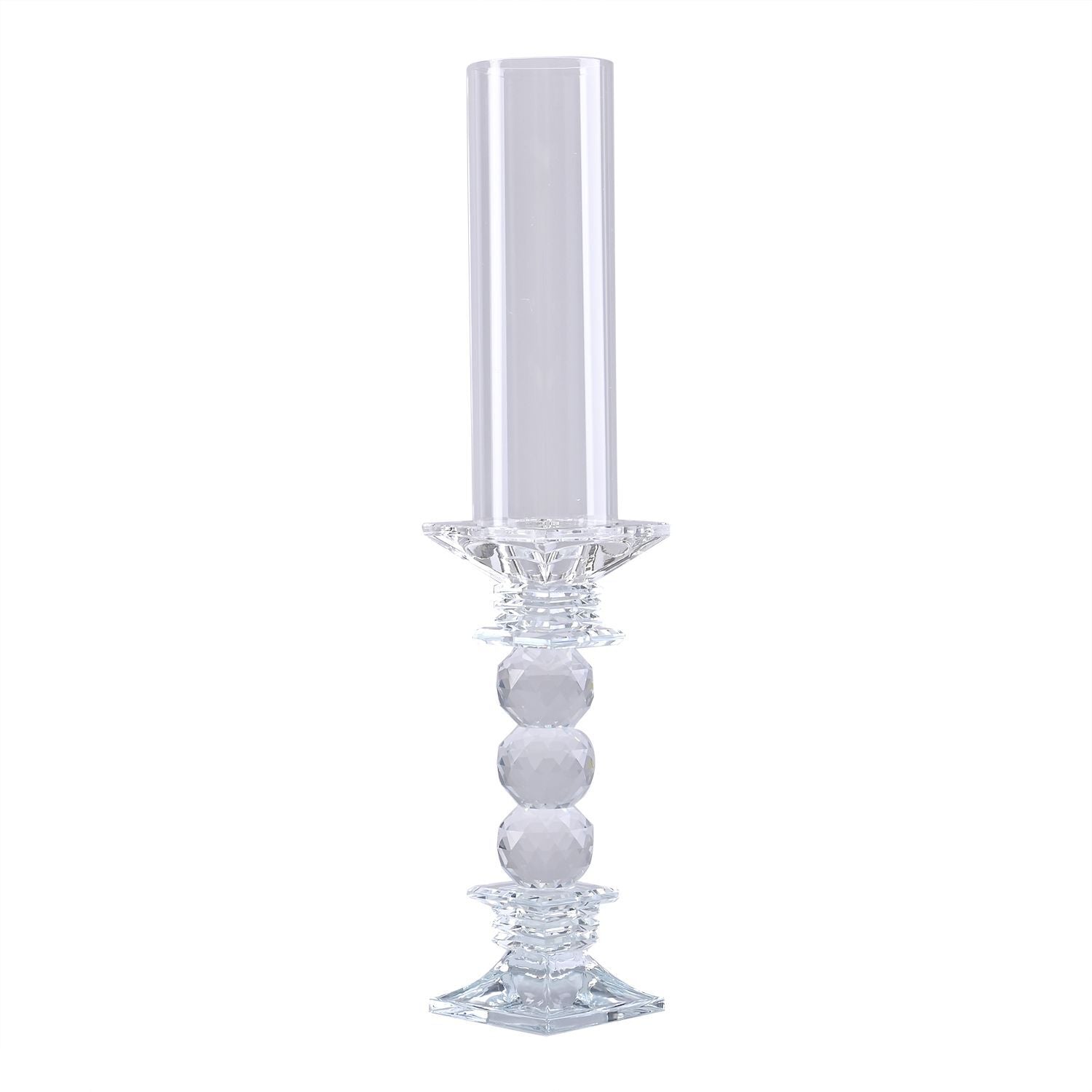 The 5th Season Kristall-Kerzenhalter, 47cm Höhe, Silber