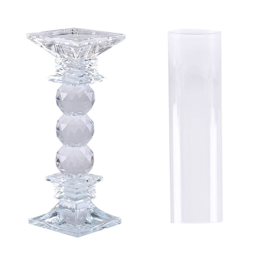 The 5th Season Kristall-Kerzenhalter, 47cm Höhe, Silber
