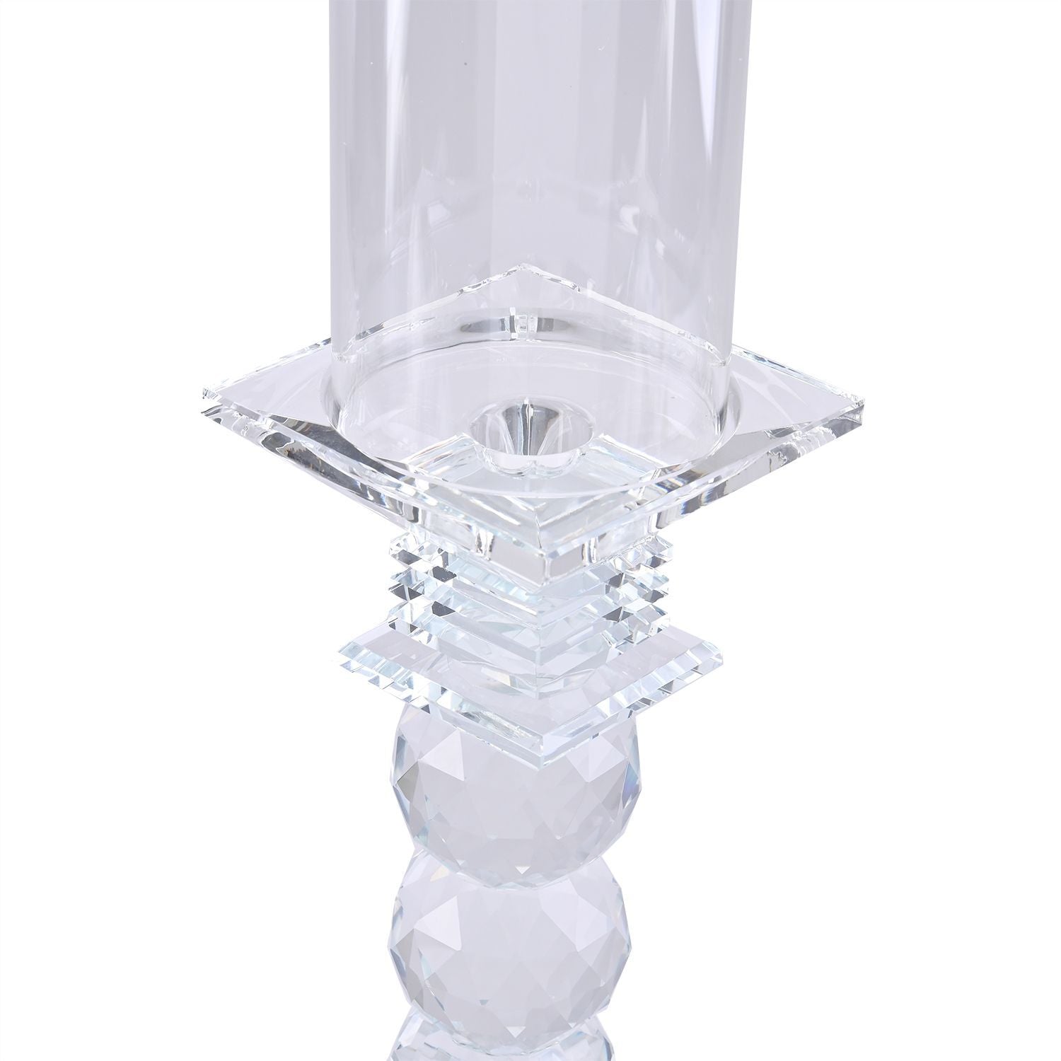The 5th Season Kristall-Kerzenhalter, 47cm Höhe, Silber