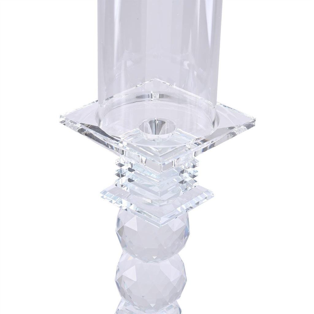The 5th Season Kristall-Kerzenhalter, 47cm Höhe, Silber