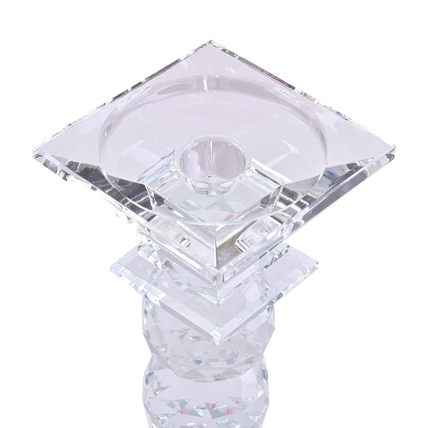 The 5th Season Kristall-Kerzenhalter, 47cm Höhe, Silber