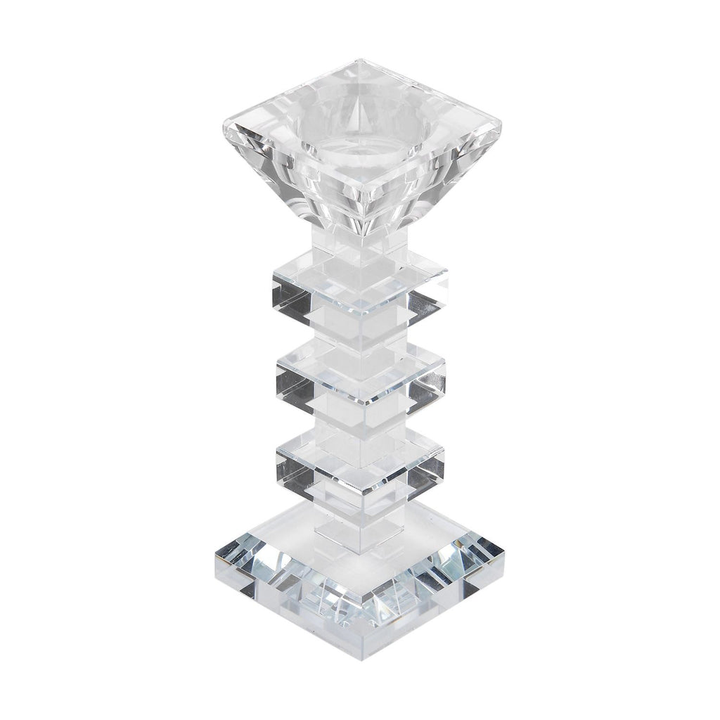 Kristallglass Kerzenhalter, 17x9 cm, quadrat