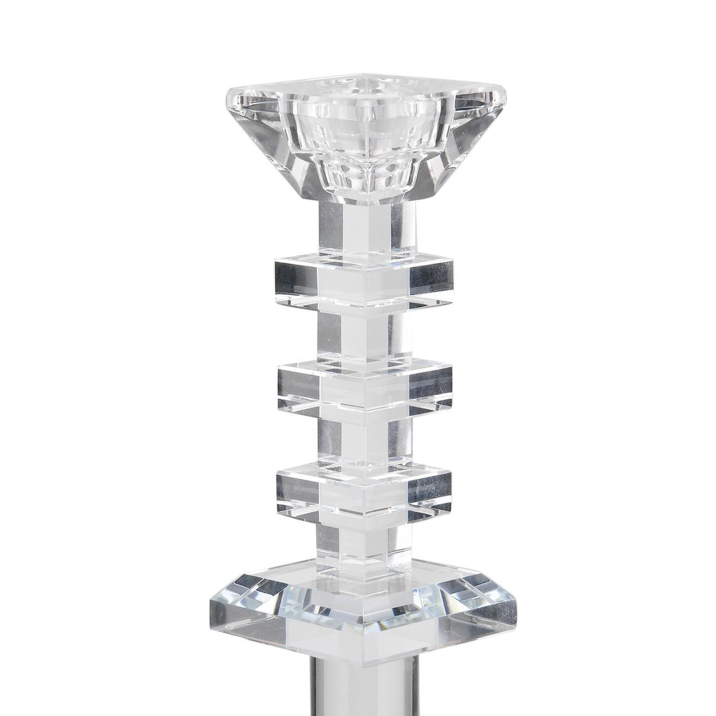 Kristallglass Kerzenhalter, 17x9 cm, quadrat
