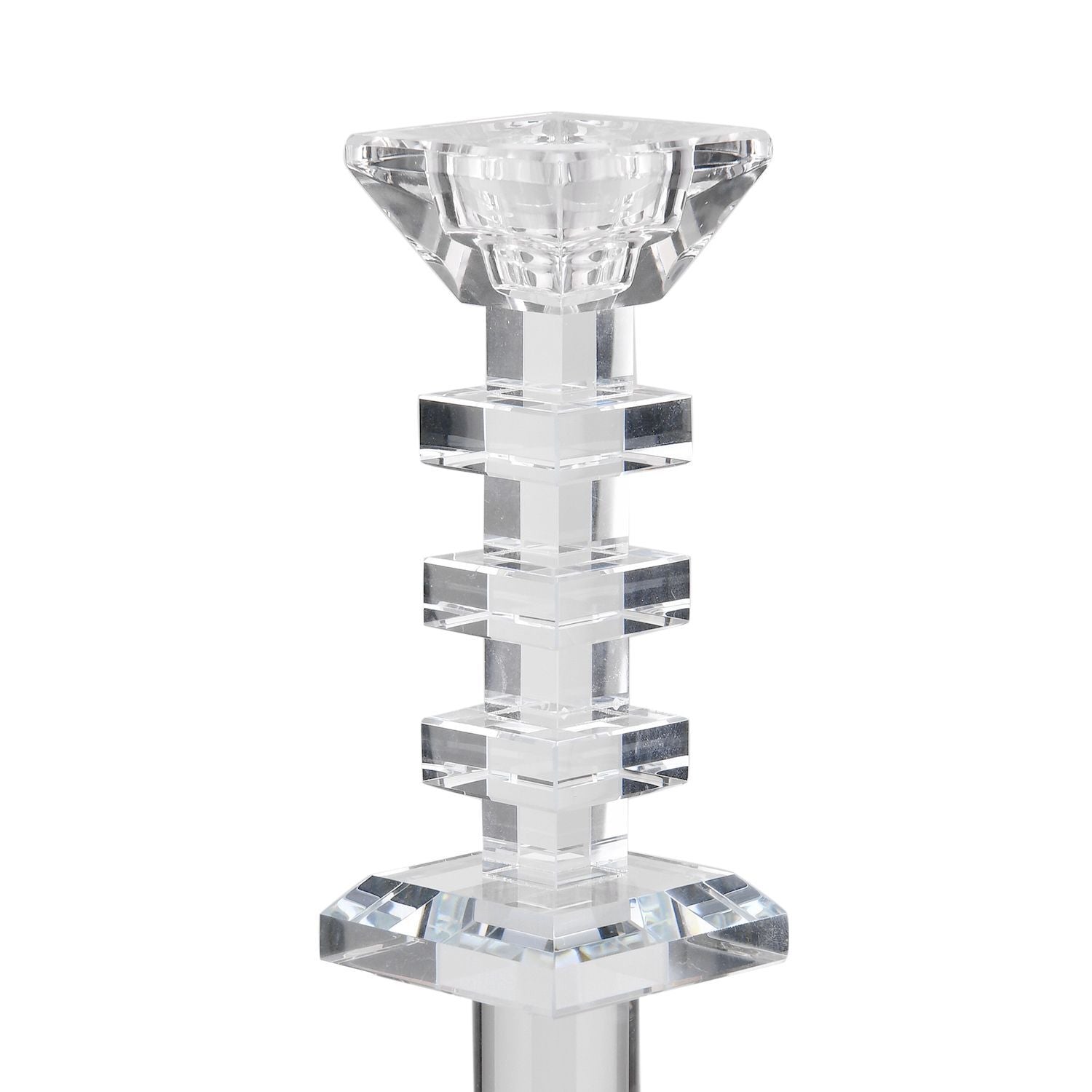 Kristallglass Kerzenhalter, 17x9 cm, quadrat