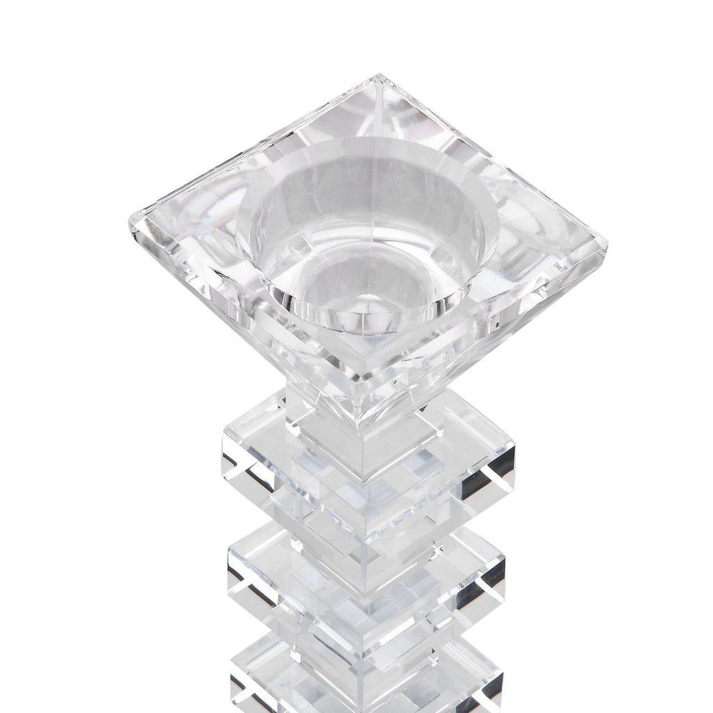 Kristallglass Kerzenhalter, 17x9 cm, quadrat