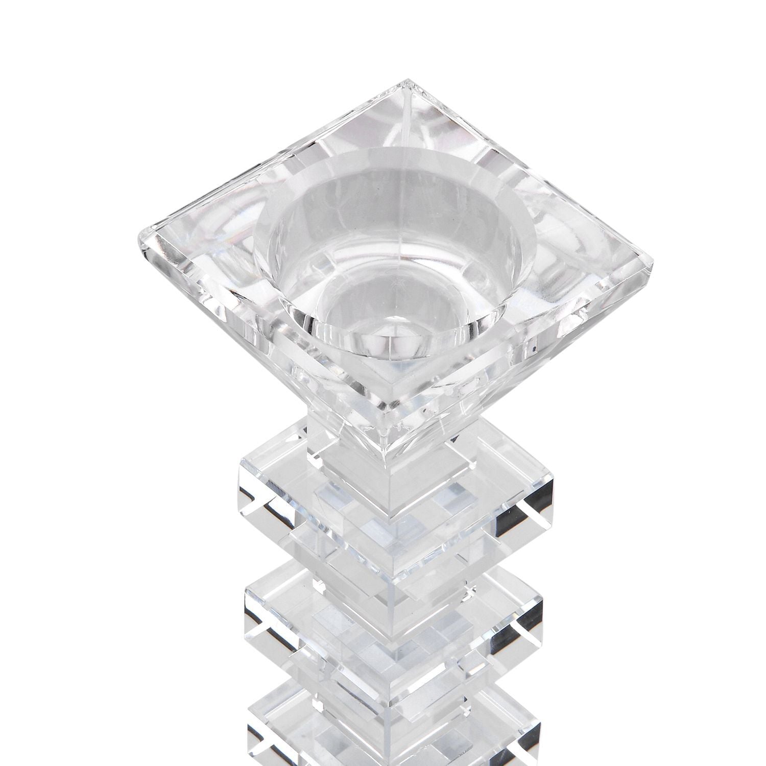 Kristallglass Kerzenhalter, 17x9 cm, quadrat