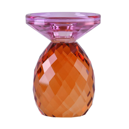 Ananas-Kerzenhalter aus Glas, Größe: 10x13cm, lila