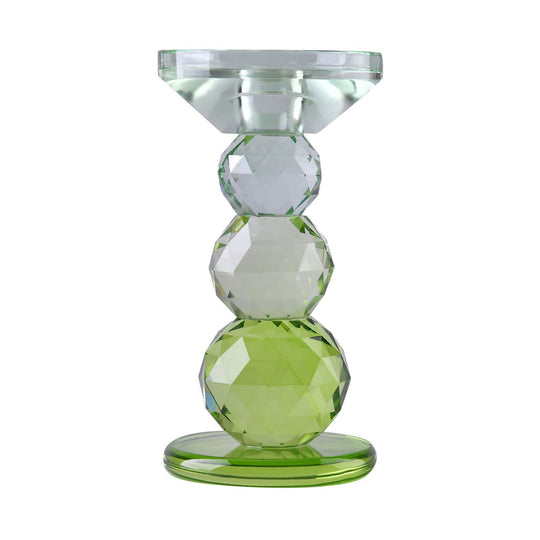 Kerzenhalter aus Glas, 10x16cm, hellblau und dunkelblau