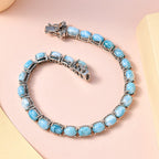 Larimar Armband, ca. 20 cm 925 Silber platiniert ca. 23.92 ct