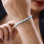 Larimar Armband, ca. 20 cm 925 Silber platiniert ca. 23.92 ct