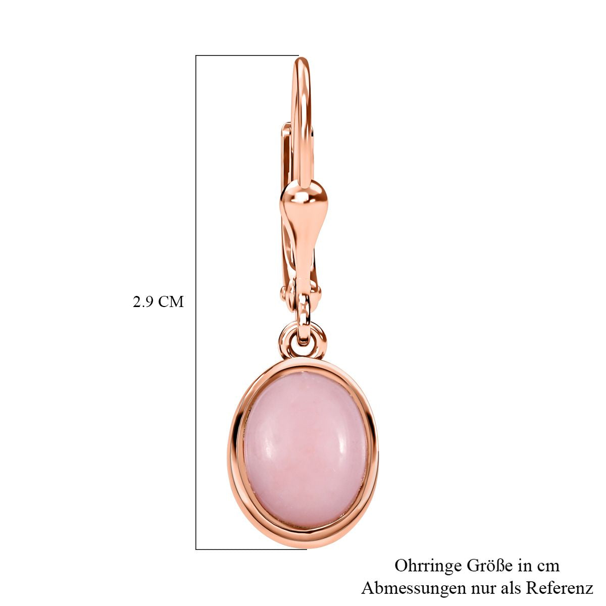 AA Rosa Opal Ohrringe 925 Silber rosévergoldet ca. 2.94 ct