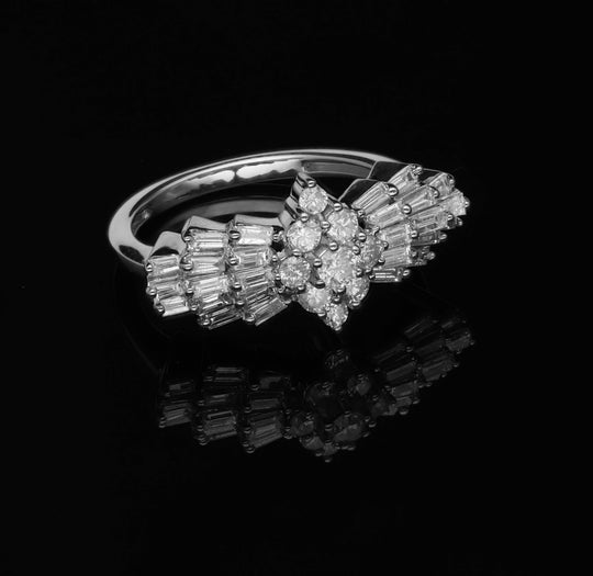 LUXURIANT DIAMOND - Diamant Ballerina-Ring, SGL zertifiziert I1 G-H, 585 Gelbgold (Größe 20.00) ca. 1.00 ct