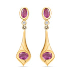Ilakaka Rosa Saphir (Fissure gefüllt) Ohrringe 925 Silber vergoldet ca. 1.71 ct