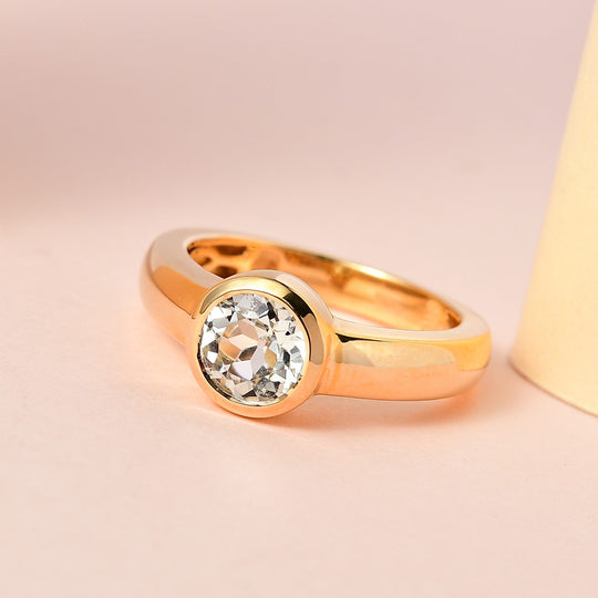 Triphan Ring, 925 Silber Gelbgold Vermeil (Größe 20.00) ca. 1.47 ct