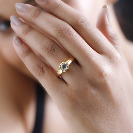 Triphan Ring, 925 Silber Gelbgold Vermeil (Größe 20.00) ca. 1.47 ct