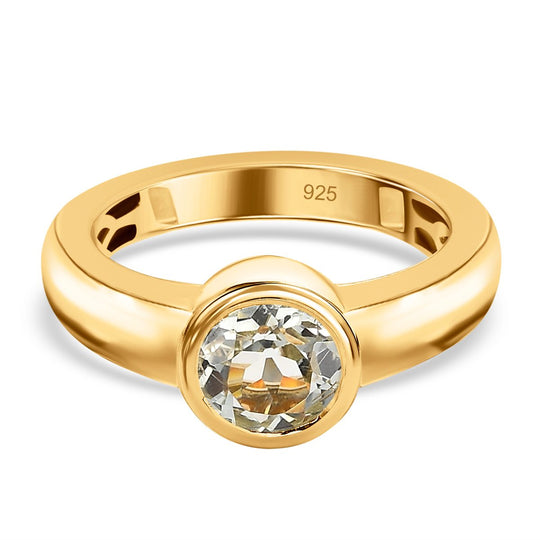Triphan Ring, 925 Silber Gelbgold Vermeil (Größe 20.00) ca. 1.47 ct