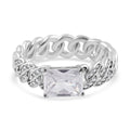 Weißer Zirkonia Ring, (Größe 16.00) ca. 0.30 ct