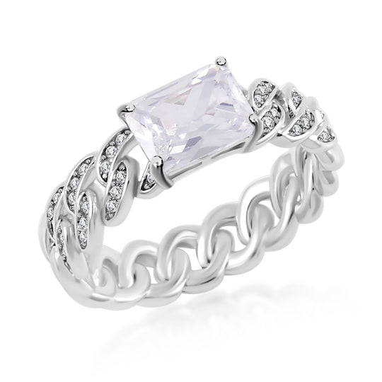 Weißer Zirkonia Ring, ca. 0.30 ct