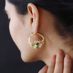 GP Kollektion - Italienische Garden Collection, Natürliche Mehrfach-Peridot Ohrringe 925 Silber Gelbgold Vermeil ca. 9.87 ct