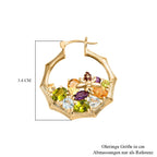 GP Kollektion - Italienische Garden Collection, Natürliche Mehrfach-Peridot Ohrringe 925 Silber Gelbgold Vermeil ca. 9.87 ct