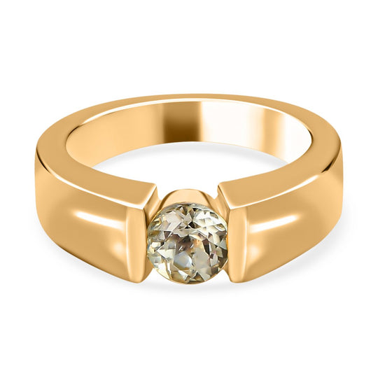 Triphan Ring, 925 Silber Gelbgold Vermeil (Größe 20.00) ca. 1.05 ct