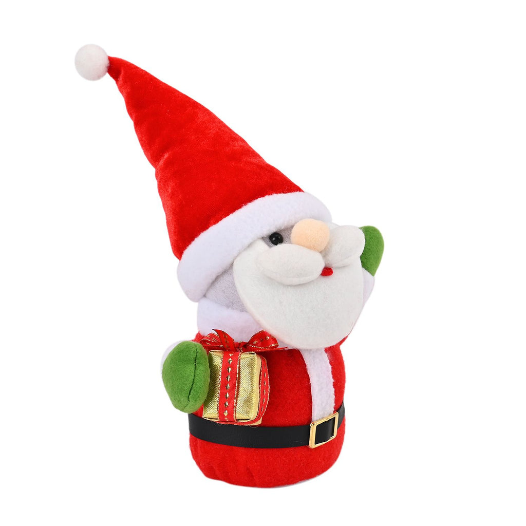 Weihnachtsmann mit LED lichter und Geschenk, 25 cm, 3AAA (nicht inkl.), Rot