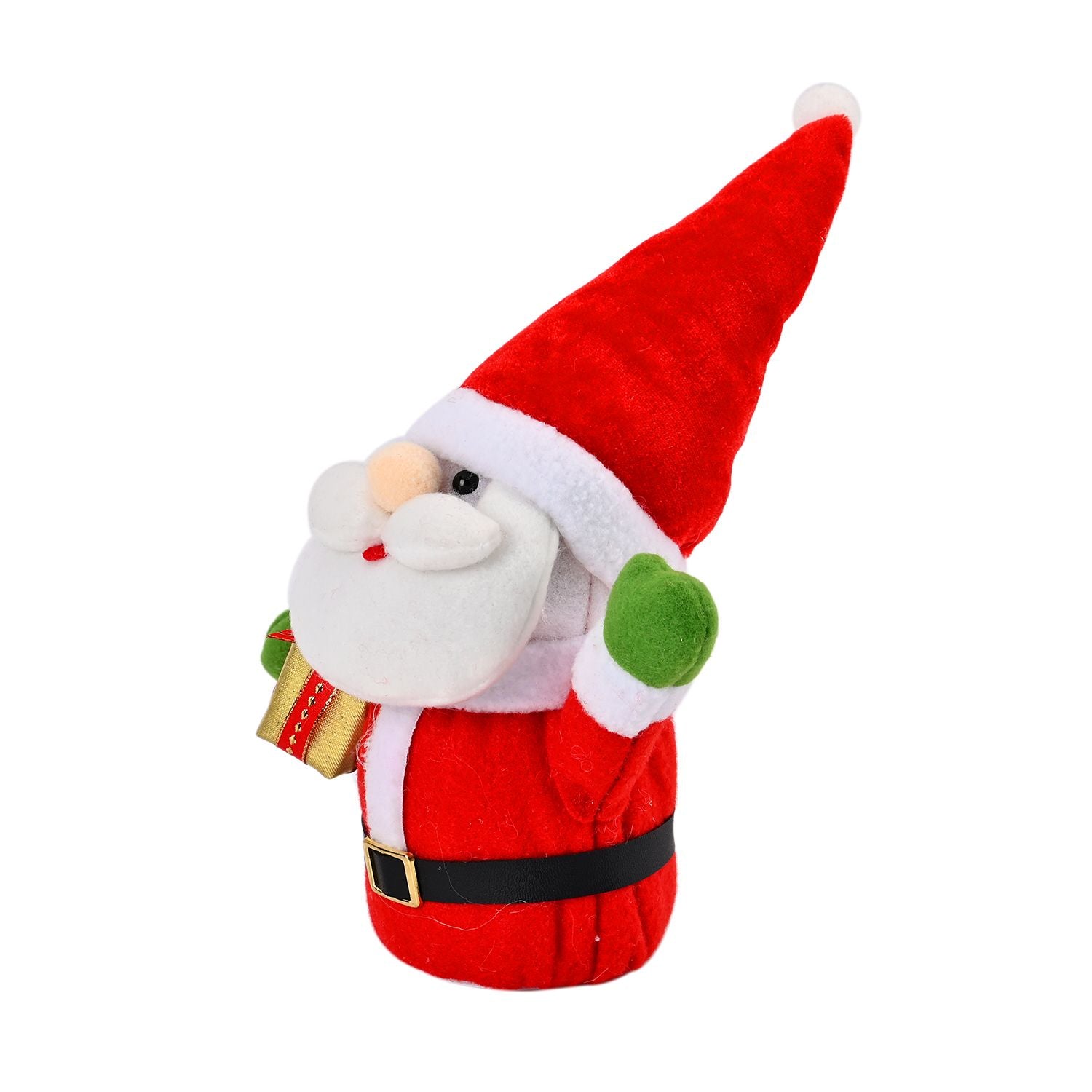 Weihnachtsmann mit LED lichter und Geschenk, 25 cm, 3AAA (nicht inkl.), Rot