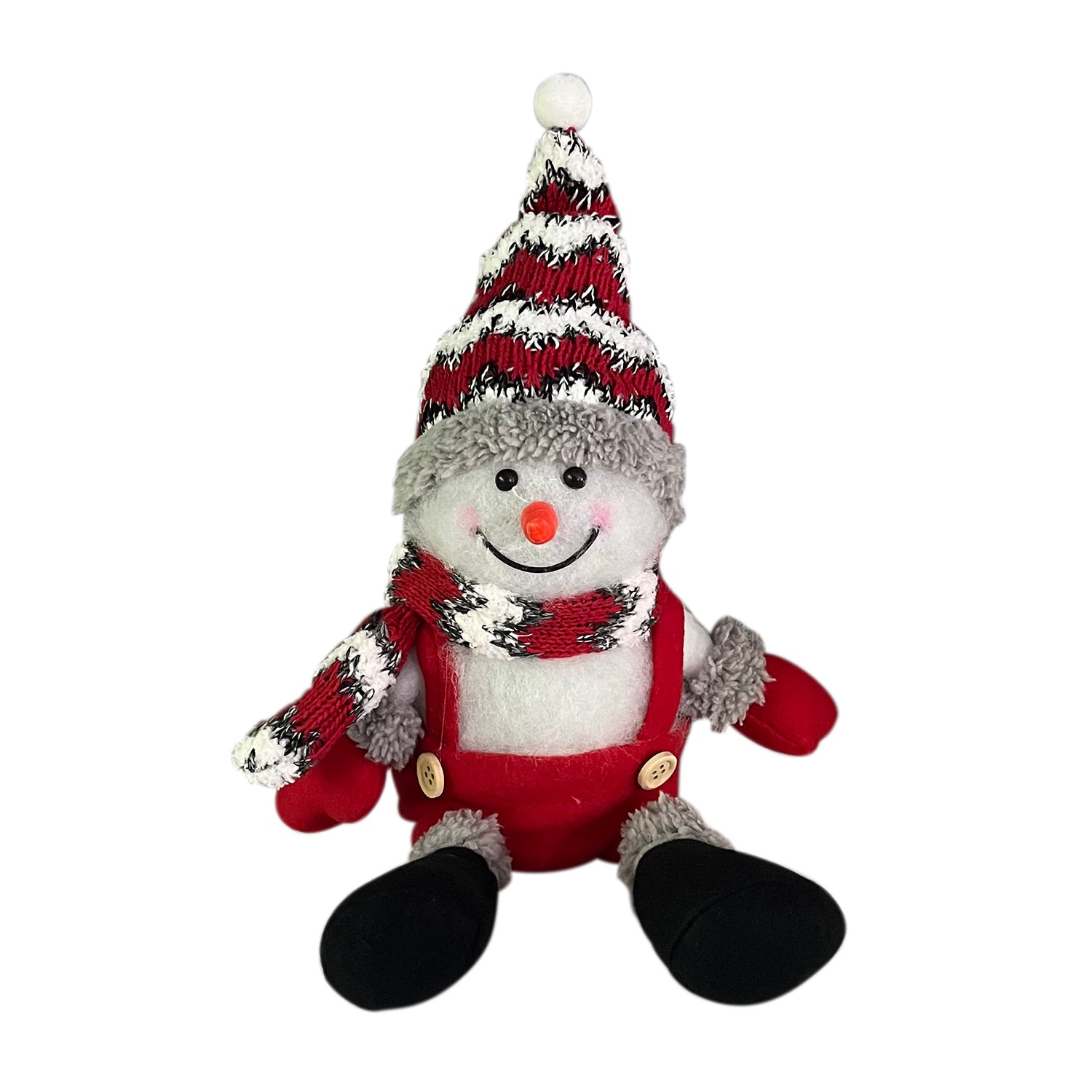 Sitzender Schneemann mit LED lichter, 25 cm, 3AAA (nicht inkl.), Weiß