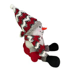 Sitzender Schneemann mit LED lichter, 25 cm, 3AAA (nicht inkl.), Weiß