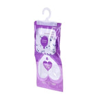HOME SMART Hängende Luftentfeuchter Tasche 220g*5 Lila 1.N.W: 220g Calciumchlorid pro Tasche 2. Lavendel-Duft 3. Weißer oder blauer Haken+angepasster Innenbeutel (Tyvek)+leerer Außenbeutel