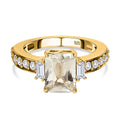Triphan weißer Zirkon Ring, 925 Silber Gelbgold Vermeil (Größe 17.00) ca. 3.51 ct