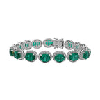 Smaragd-Triplette-Quarz Armband, ca. 20 cm 925 Silber platiniert ca. 32.14 ct