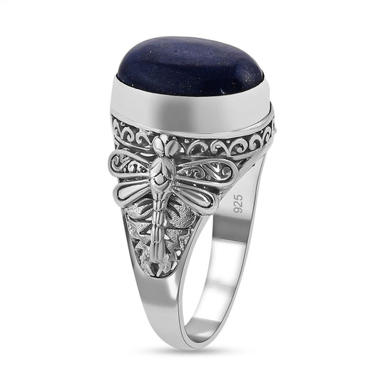 Royal Bali - Lapislazuli Ring, 925 Silber, (Größe 16.00), ca. 9.44 ct