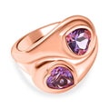 GP Amore Kollektion - Rose De France Amethyst, Kanchanaburi Blauer Saphir Ring, 925 Silber Roségold Vermeil (Größe 17.00) ca. 2.03 ct