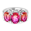 Sunset Triplett Quarz Ring, 925 Silber platiniert (Größe 17.00) ca. 4.91 ct