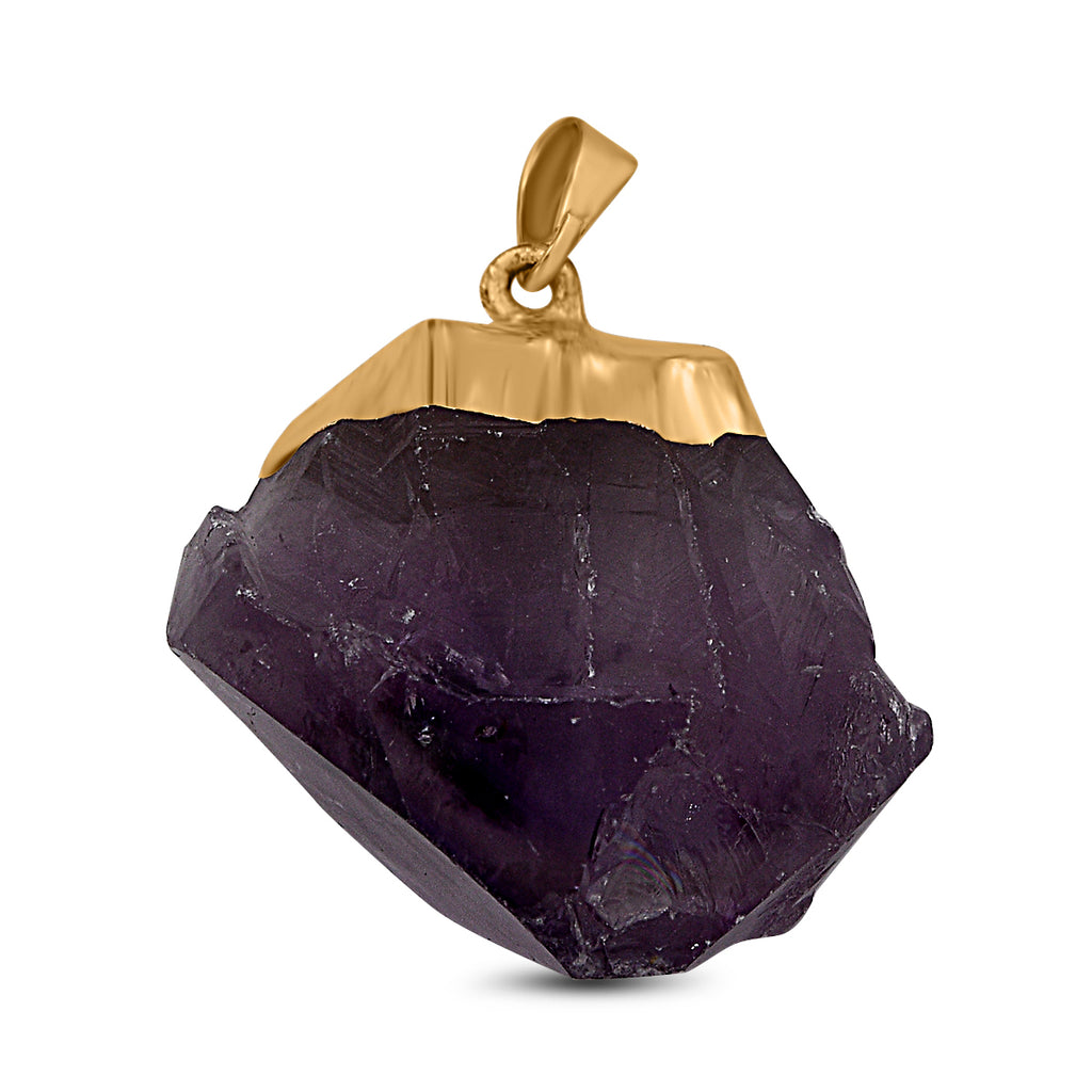 Afrikanischer Amethyst Anhänger, goldfarben ca. 80.00 ct
