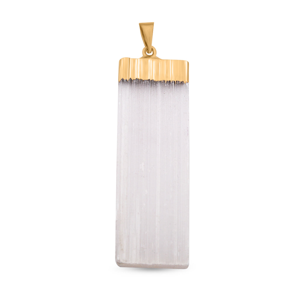 Selenit Anhänger, goldfarben ca. 30.00 ct