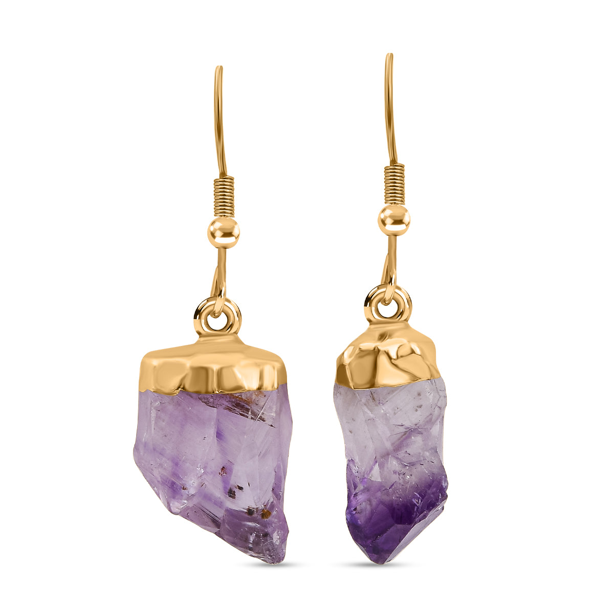 Afrikanischer Amethyst Ohrringe, goldfarben ca. 18.00 ct