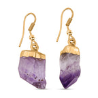 Afrikanischer Amethyst Ohrringe, goldfarben ca. 18.00 ct