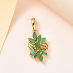 Kagem Sambischer Smaragd Anhänger, 925 Silber vergoldet ca. 1.24 ct