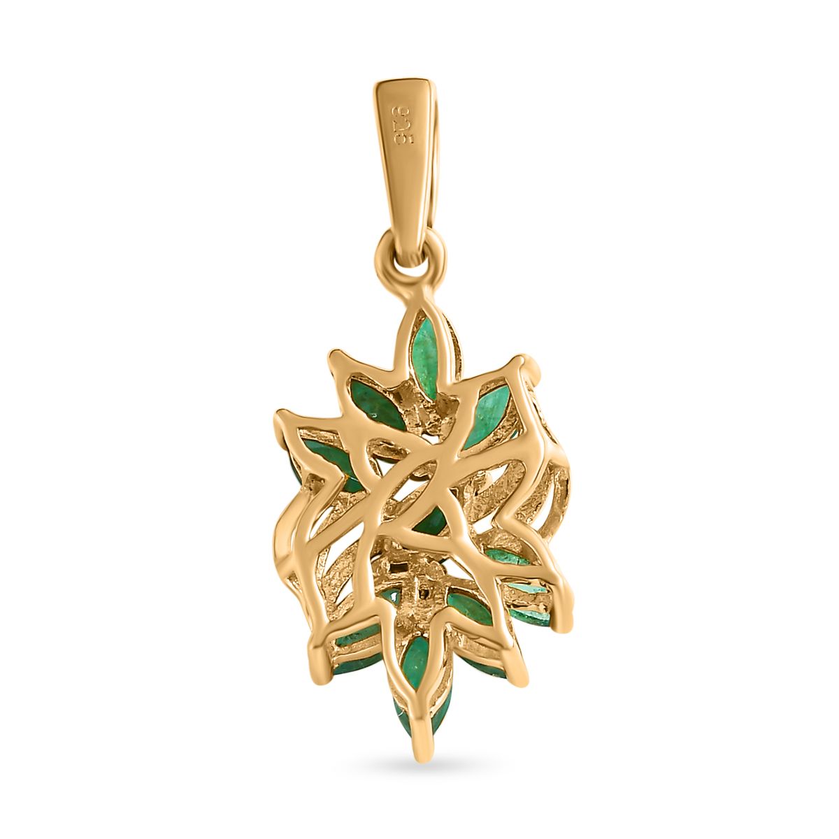 Kagem Sambischer Smaragd Anhänger, 925 Silber vergoldet ca. 1.24 ct