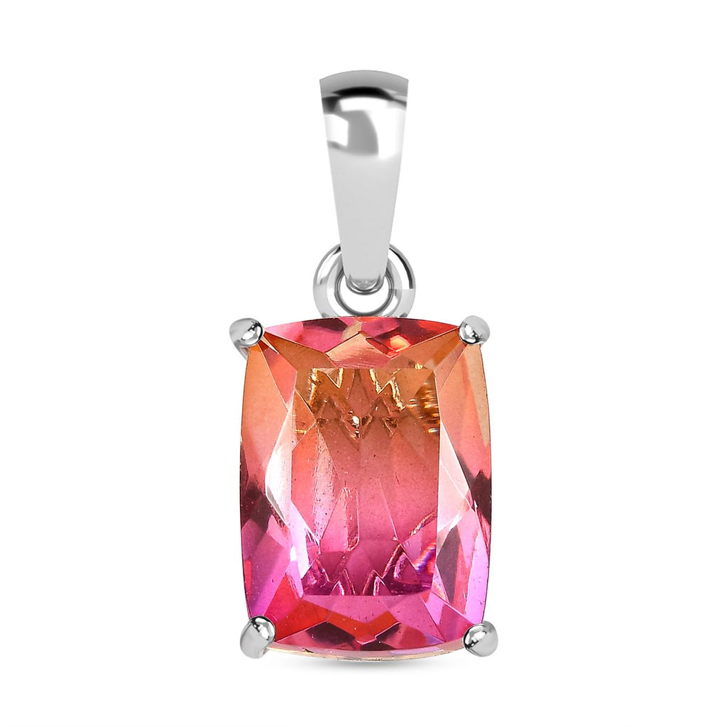 Sunset Triplett Quarz Anhänger, 925 Silber platiniert ca. 7.29 ct