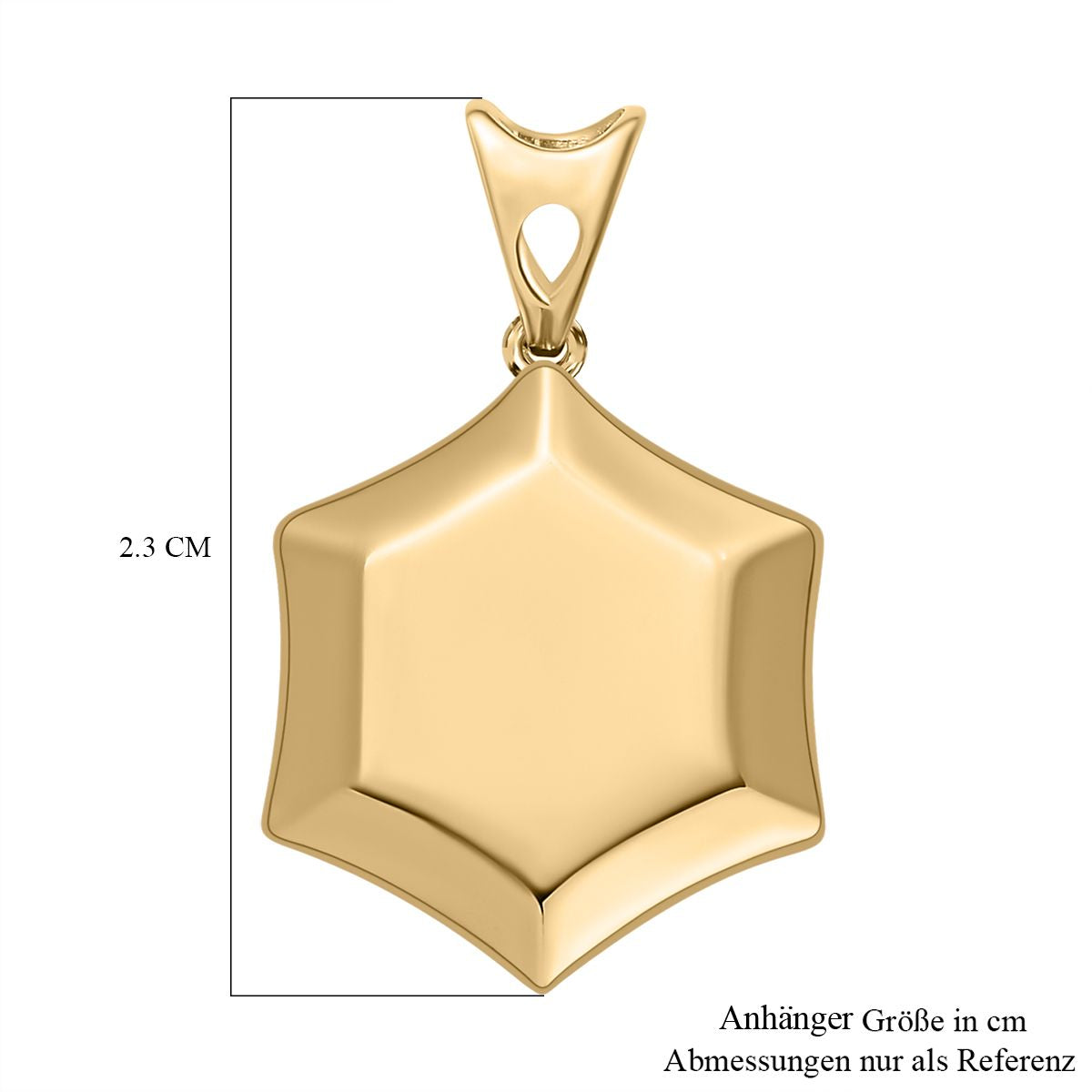 375 Gold Anhänger, Hexagon